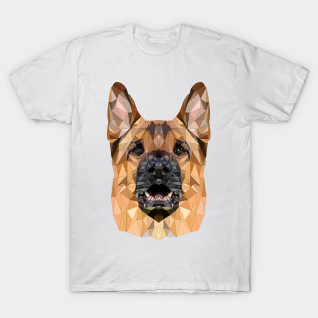 Low Poly Dog German Shepherd Pet German Style T-Shirt by Monstershirts